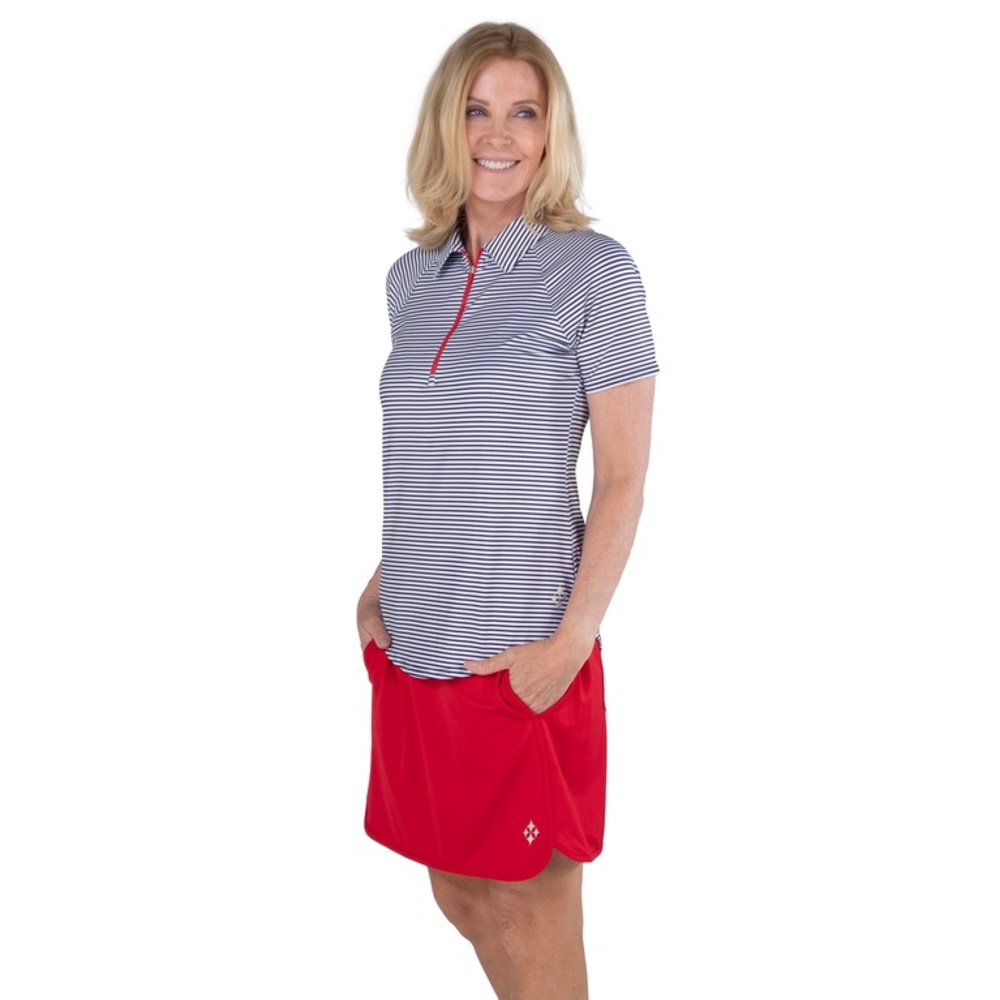 NWT - JoFit Short Sleeve Striped Raglan Polo. Size L